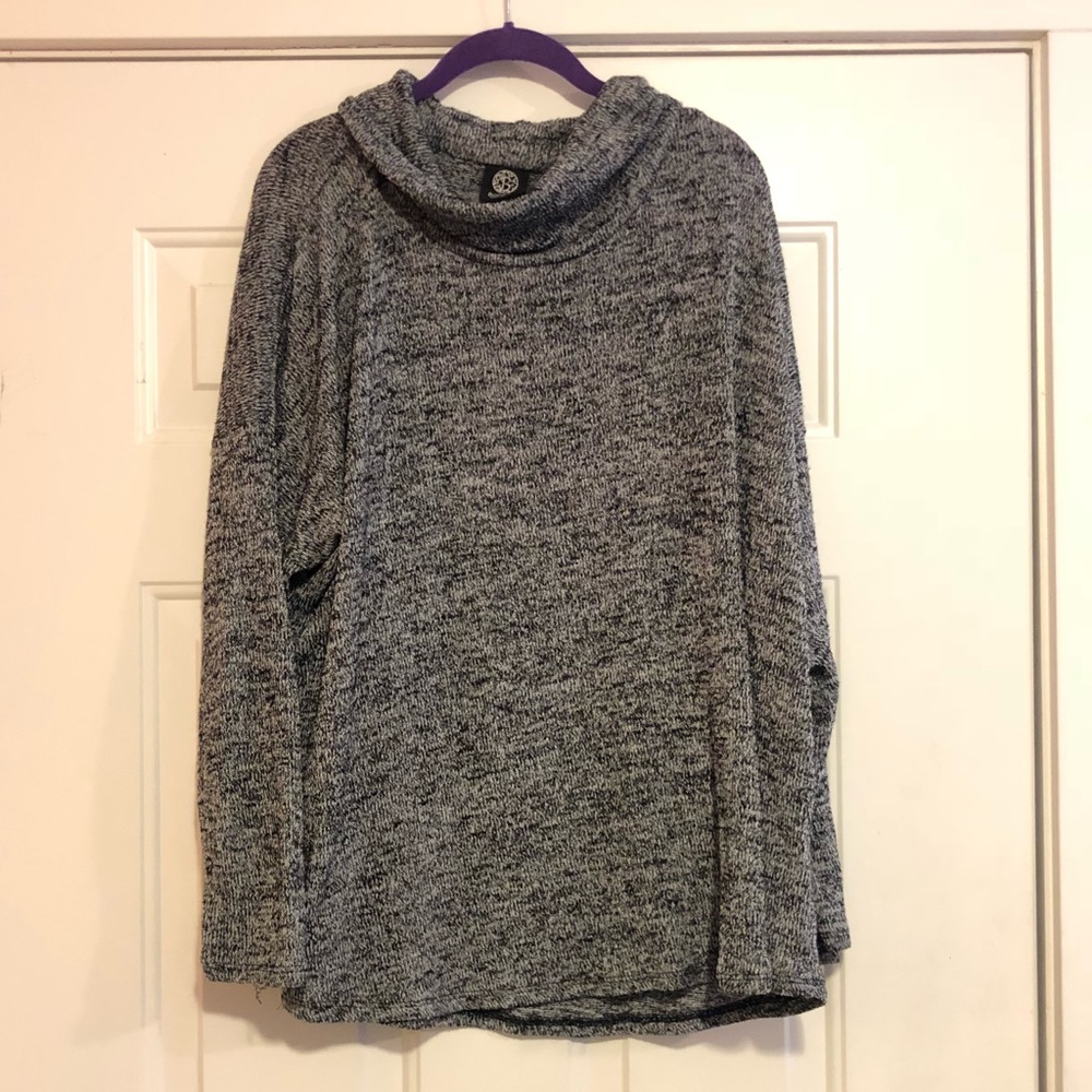 Cowl-Neck Grey Bobeau Sweater